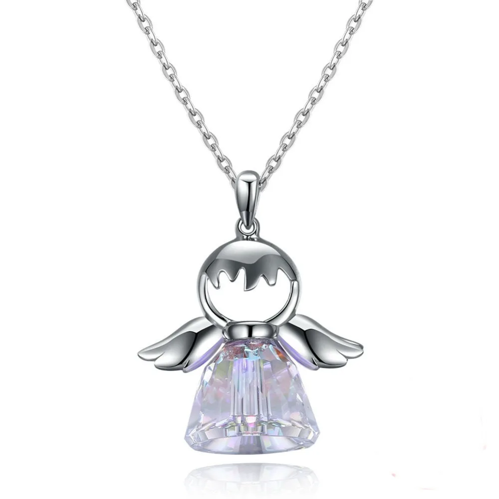 

New Fashion Jewellery Guardian angel Necklace Crystal from Swarovski Crown Flashing For Woman Wedding jewelry