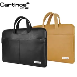 Cartinoe Новый искусственная кожа водостойкая сумка для ноутбука 15,6 14 13,3 Laptop Sleeve Чехол MacBook Air Pro 13 15 Retina сумки Портфели