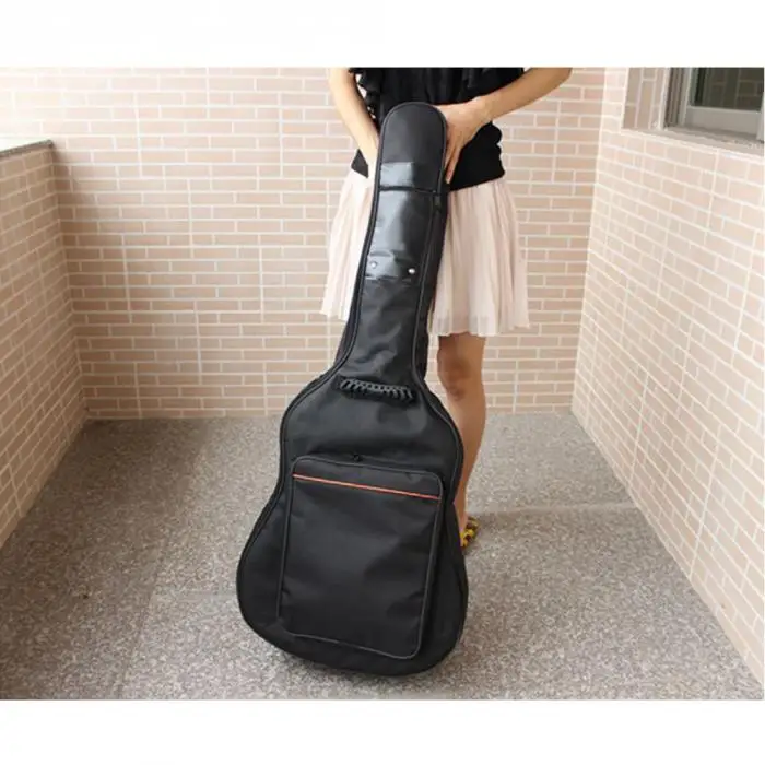 Модный водонепроницаемый чехол для гитары с двойным ремешком мягкий черный чехол для гитары рюкзак плечевой ремень классическая сумка для гитары для 38-41 дюймов