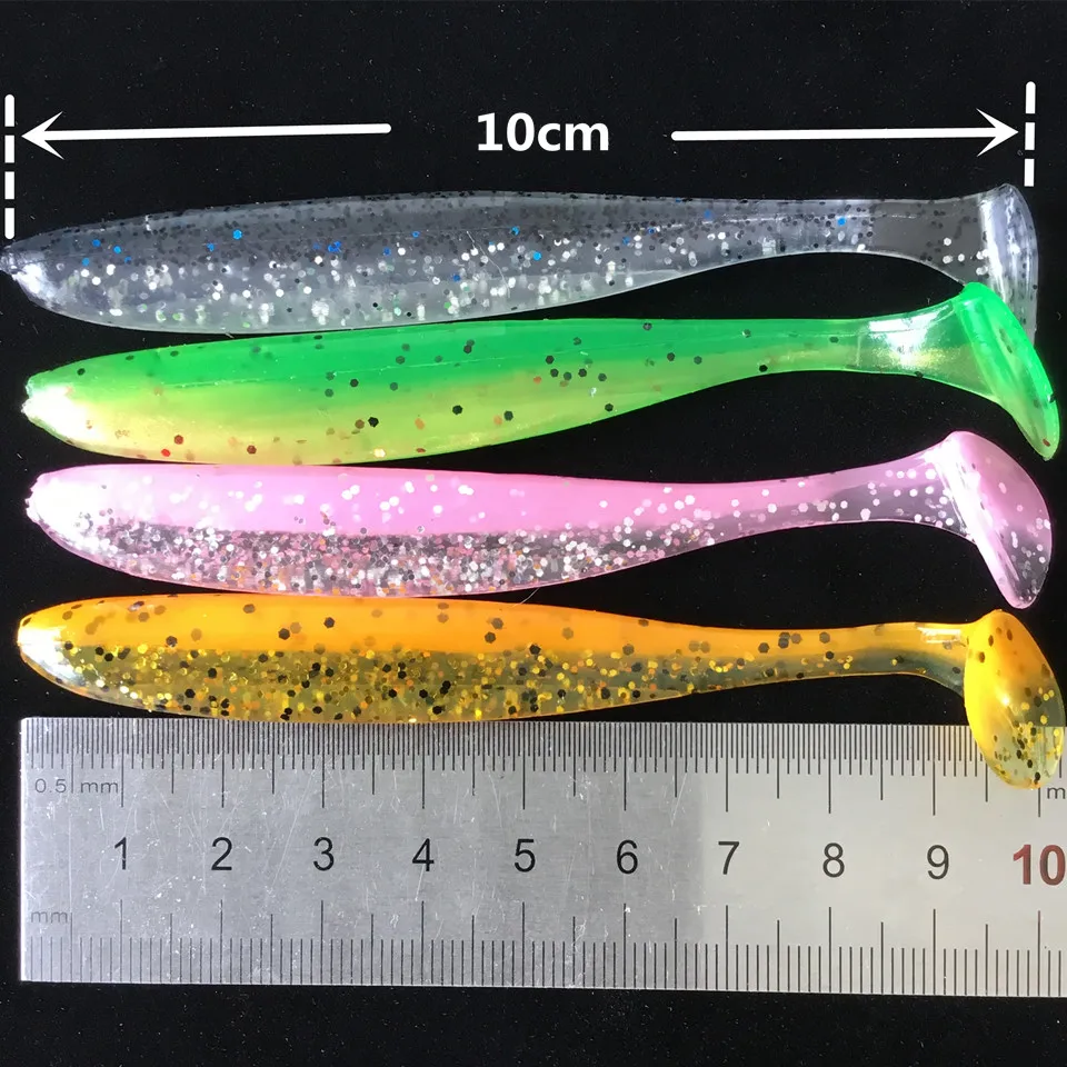 

24pcs swolfy 10cm Pike good Fishing Lures Free Shipping Soft Bait Artificial soft lure Worm Baits Peche T tail silicone bait