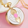 Japan Anime Cardcaptor Sakura Golden Pocket Watch Necklace Star Gemstone Pink Pendant Chain Clock Women Magic Clock Girls Gift ► Photo 3/6