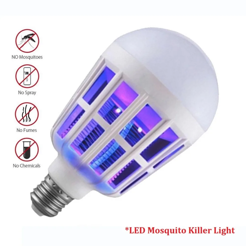

Self defense LED Mosquito Killer Light Bulb Night Light Lamp Electronic Insects Flies Pest Killer 9W 220V Household Accessories