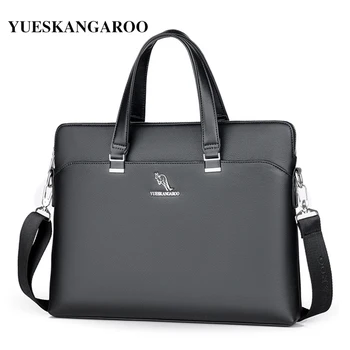 

YUES KANGAROO New Brand Leather Men Bags High Quality Laptop Business Briefcase Handbag Male Crossbody Shoulder Messenger Bag