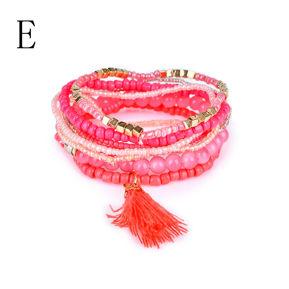 

Fashion 1 Set Stretch Acrylic Beaded Bohemian Lady Bracelet Bangle
