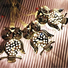 JULELYS 10/20 лампы AA на батарейках светодиодный гирлянда с изображением совы декоративная Рождественская гирлянда декор для праздника, дня рождения, вечеринки