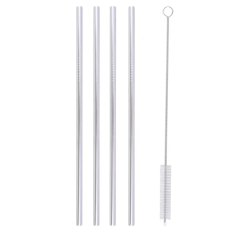 Buy 4Pcs Stainless Steel Screw Thread Drinking Straw