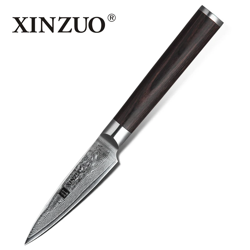 XINZUO 5 шт. набор кухонных ножей VG10 Дамасская Нержавеющая сталь острый шеф-повар Santoku Nakiri нож для нарезки овощей Pakkawood ручка - Цвет: Paring Knife