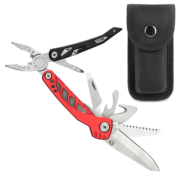 Multifunctional Folding Knife Plier hand Tool EDC Metal Army Knives Pocket Portable Outdoor Camping Survival Hunting Knife plier - Цвет: Red