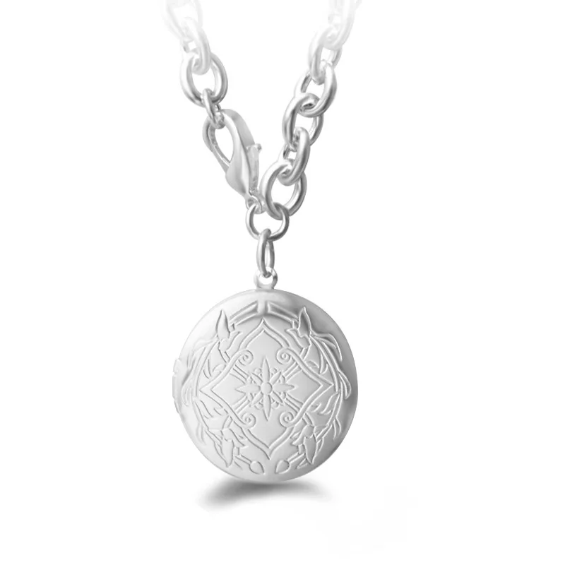 

Pure 925 Sterling Silver Round Frame Pendant Necklace For Women Fashion Box CAN OPEN Charm Punk Monery Jewelry Birthday Present