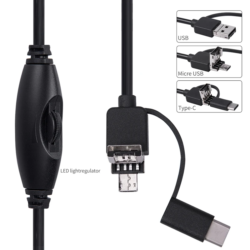 Lerbyee цифровой микроскоп 3 в 1 USB эндоскоп 50x-1000x увеличение 8 светодиодный мини-камера совместима с Mac Window Android