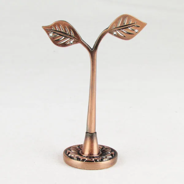 Metal Alloy Bronze Coloured Earring Tree Leaf Shaped Display Stand Metal Alloy Bronze Coloured Earring Tree Leaf Shaped Display Stand Holder For Jewelry Fashion