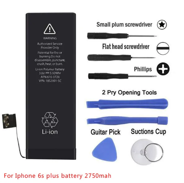 1pcs/lot Cheap Li ion Internal battery Replacement fit for iPhone 6S plus 2750mah li ion