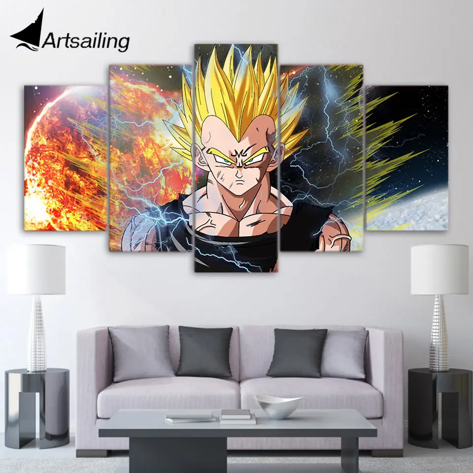 

5 piece canvas art HD print dragon ball Z strongest fighter paintings for living room wall art free shipping UP-2086B