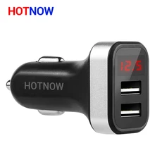 5V USB Car-Charger with LED Screen Smart Auto Car Charger Adapter Charging for iPhone X Samsung Xiaomi Car Mobile Phone chargers