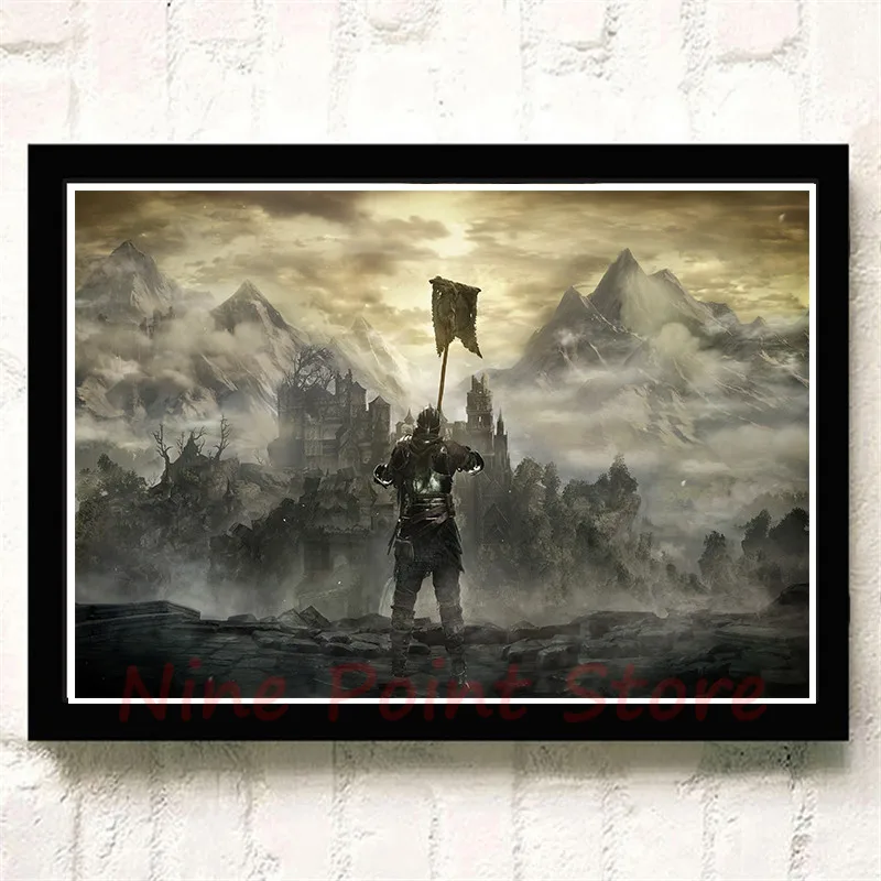 Dark Souls игровой бумажный плакат с покрытием для гостиной стены дома Современный художественный декор плакат Принт Бескаркасный - Цвет: Армейский зеленый