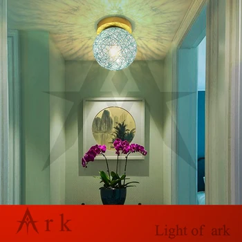 

ark light wood with ratten wire ball led Ceiling Lamp For Living Room Bedroom Balcony LOBBY,aisle,hall