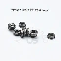 MF63ZZ 3*6*7,2*2,5*0,6 (мм) 10 штук фланец подшипника MR63 F673ZZ Металлический Герметичный Бесплатная доставка ABEC-5 хромированная сталь Миниатюрный