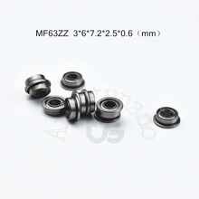 Mf63zz 3*6*7.2*2.5*0.6 (mm) 10 peças flange rolamento mr63 f673zz metal selado frete grátis ABEC-5 aço cromado rolamentos em miniatura