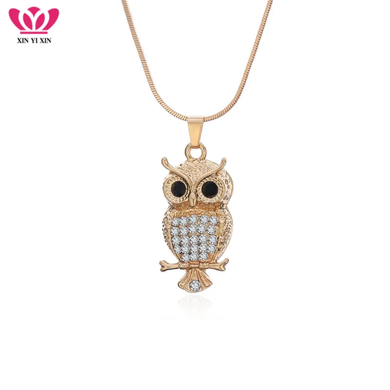 Charms Crystal Small Animal Owl Pendants Necklaces Simple Silver Color Statement Jewelry For European Fashion Gifts 2020 | Украшения и