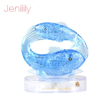 Jenilily 9042 3D Crystal Puzzle со вспышкой DIY Модель Buliding игрушки для детей украшения дома Созвездие серии-рыбы