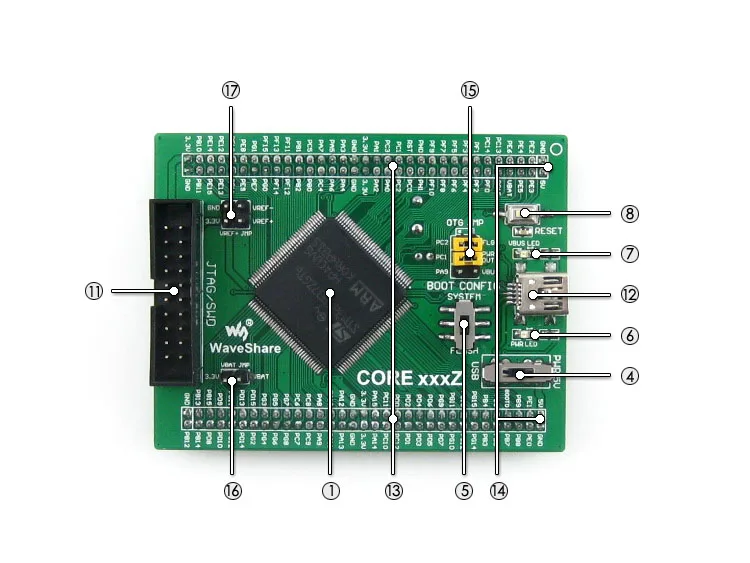 Core407Z STM32F4 основная плата STM32 макетная плата с STM32F407ZxT6 MCU полный IO расширитель JTAG/SWD интерфейс отладки