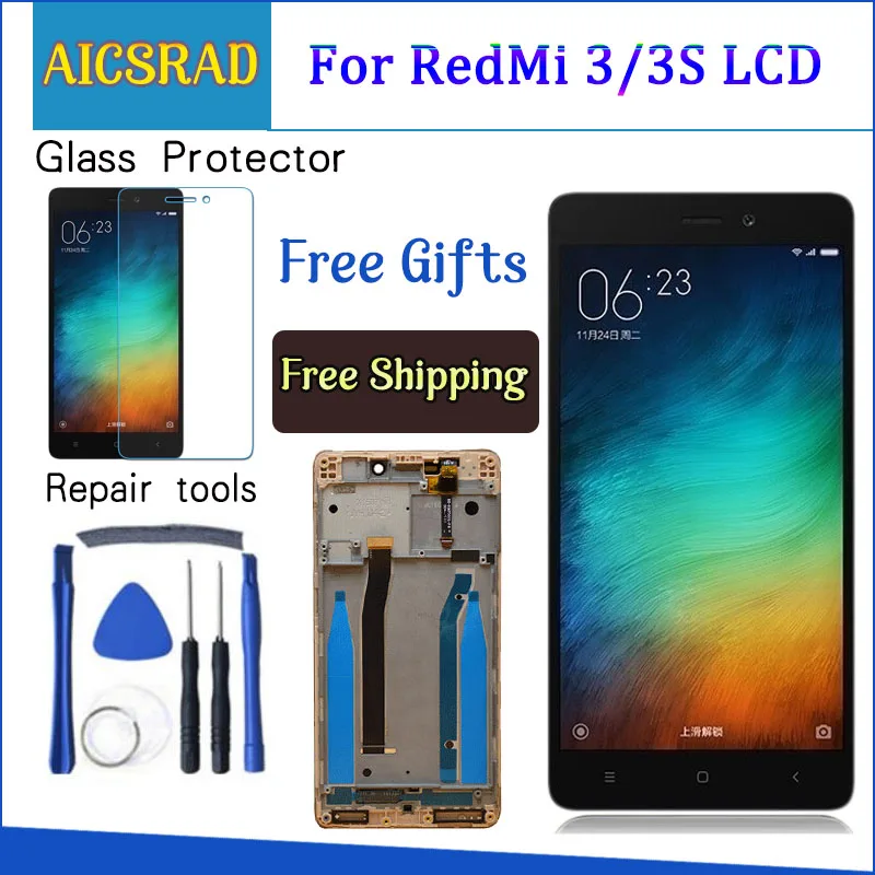 Beste Q Y QYJOY LCD Display+Digitizer Touch Screen Assembly For Xiaomi Redmi 3 Hongmi3 Redmi3 Cellphone 5.0 \