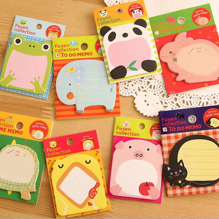 

6Pcs/lot Cute Kawaii Zoo Animal Mini Sticker Notepad Post It School Supplies Material weekly Planner Sticky Memo Notes 2016