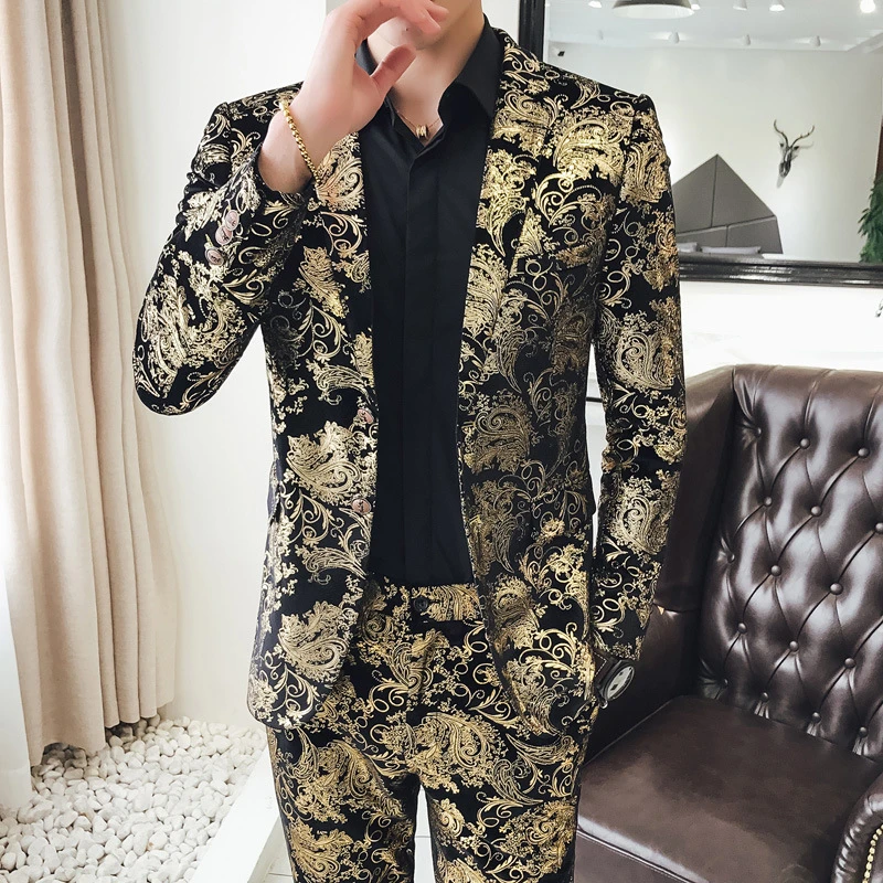 Black and gold suit prom Clearance