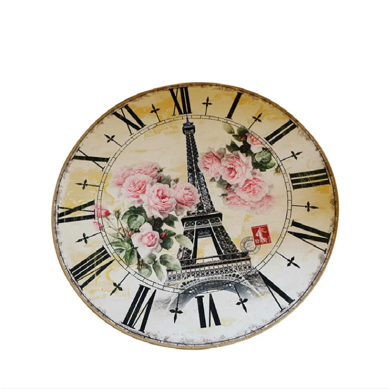 

WINLIFE Eiffel Tower Carpets Creative Clock Abstract Design Mats World Map Design Rugs For Bedroom/Hotel/Yoga Play Round Carpets