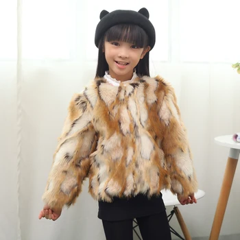 

Fashion children's clothing child leather hare wool cape overcoat outerwear autumn and winter faux thermal jacket