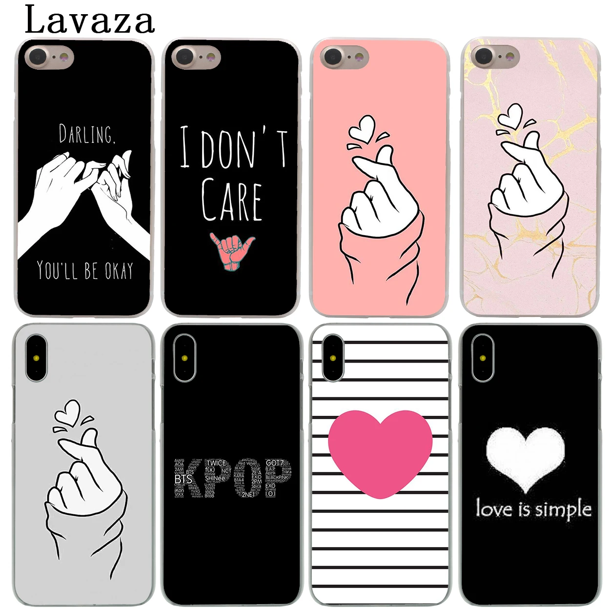 Жесткий чехол для телефона Lavaza k pop Love on the finger kpop heart iPhone XR X 11 Pro XS Max 7 8 6 6S 5