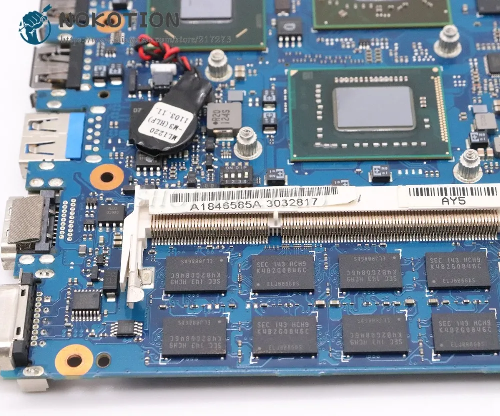  NOKOTION A1846585A MOTHERBOARD For SONY VPCSB VPCSA VPCSD Pcg-41213w VPCSC MBX-237 Main board I7-26