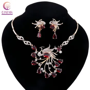

2 colors Women Gold color jewelry sets Trendy necklace with earrings for party wedding Statement necklace boho fashion 2017