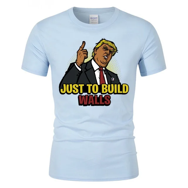 

Battle Royale tshirt Funny President Trump 'I play just to build the walls' T-shirts Victory Royale T shirt boy street tops Tee