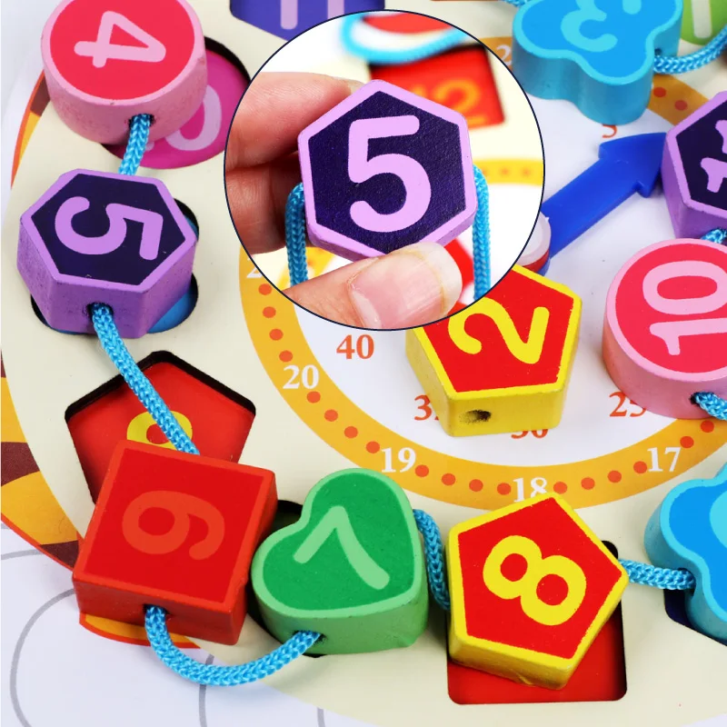 Brinquedos do Bebê Contas de Relógio Brinquedos de Madeira Brinquedos para Crianças Novos Animais Labirinto Relógio Digital Contas Acessórios Crianças Figura Blocos 7 Brinquedos e hobbies