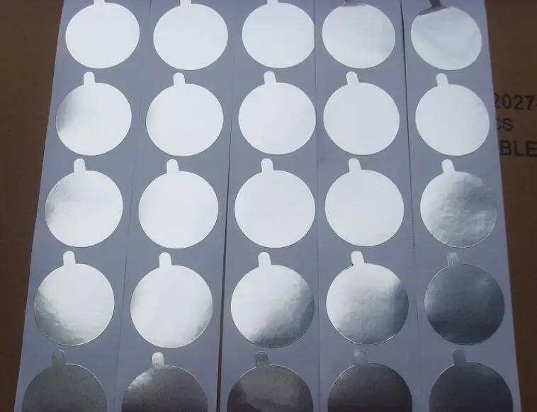 

Wholesale 38.3mm Pure aluminum foil label Cosmetic Stickers Lotion Facial Cleanser Sealer Waterproof Sealing Sticker 100pcs