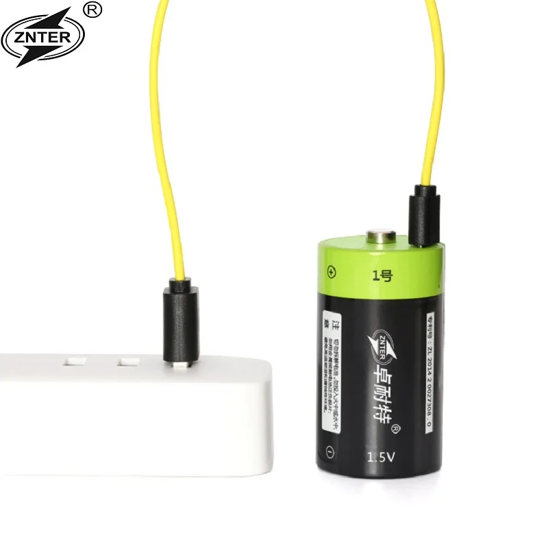 

ZNTER D Size Rechargeable Battery For Camera Drone with USB Cable1.5V 4000mAh USB Charging Batteries