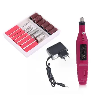 

1 Set 6 Bits Nail Art Drill File UV Gel Remove Sanding Buffer Pedicure Electric Machine Drills Professional Nail Art Tools Kit