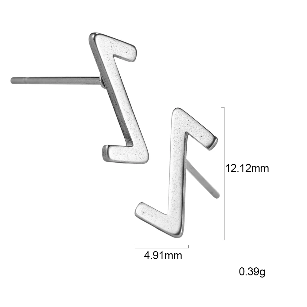 Lemegeton, маленькие серьги в виде руны викингов, серьги из нержавеющей стали, минималистичные серьги с буквами и алфавитом, серьги-гвоздики для женщин и детей, ювелирные изделия - Окраска металла: 13