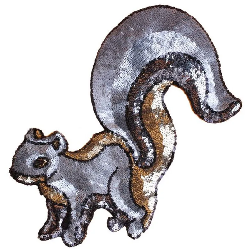 

Patches for clothing T shirt Women 253mm squirrel glasses Sequined Sequins T-shirt Womens Cute Tops Shirt Girl Patch Clothes