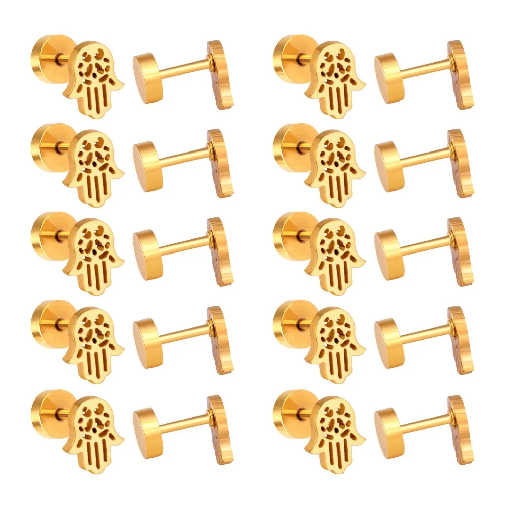 LUXUKISSKIDS 12 пар/лот оптовая торговля 316L серьги из нержавеющей стали с винтовой