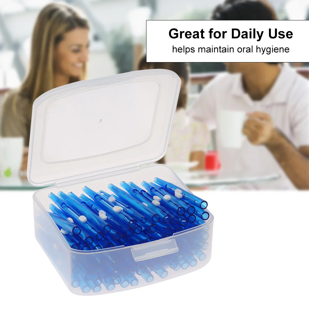 80pcs Double-ended Toothpick Plastic Tooth Picks Dental Floss Interdental Brush Teeth Stick Dental Hygiene Tools Toothbrush