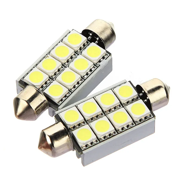 Высокое качество 42 мм 8 SMD 5050 светодиодный чистый белый купол с фестонами CANBUS Error Free салона авто светильник лампочка 12V