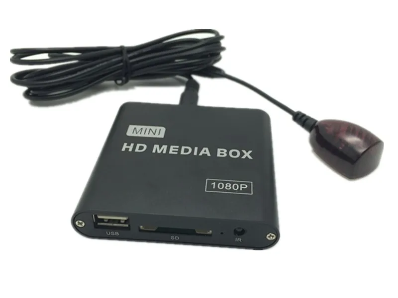 Мини HDD медиа Palyer HDMI HD 1080P диск плеер Мультимедиа ТВ коробка реклама MKV автомобильный медиаплеер ИК излучатель кабель-удлинитель