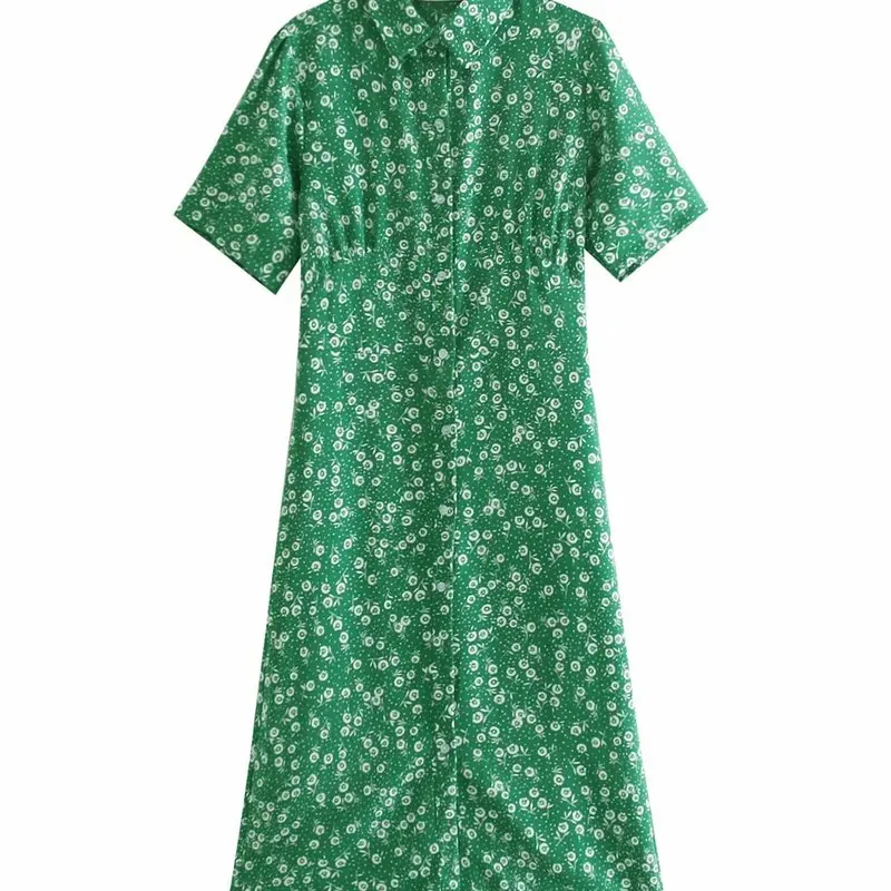 

Printed BB50-9283 European and American fashion dress with short sleeves
