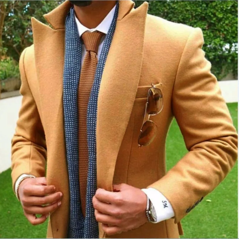 Портной коричневый твид для мужчин s пальто вечерние свадебные индивидуальный заказ смокинги Terno Masculino повседневное стиль
