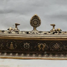 USPS в США S1468 1" Тибет Бронзовый Буддизм 8 Благоприятный Символ Статуя Оленя Курильница Курильница