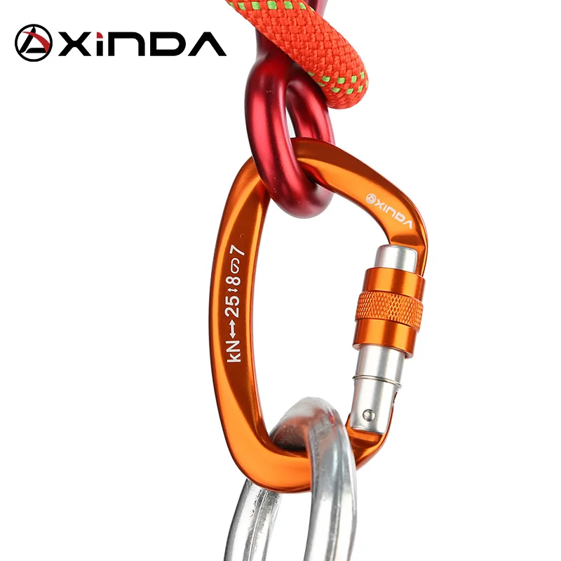 Climbing carabiner 25kN D-Shape Carabiner Climbing Security Safety Buckle Screw Gates