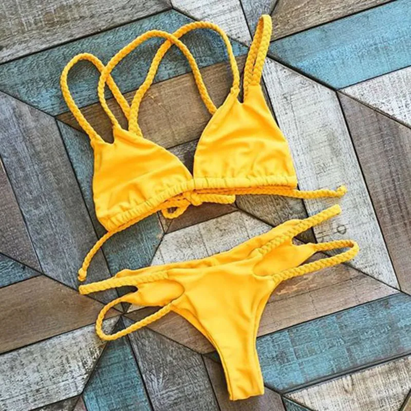 

Solid Swimsuit Bikinis Set Push Up Swimwear Biquinis maillot de bain femme Sexy Women Brazilian Swimwear Bathing Suit Badpak New