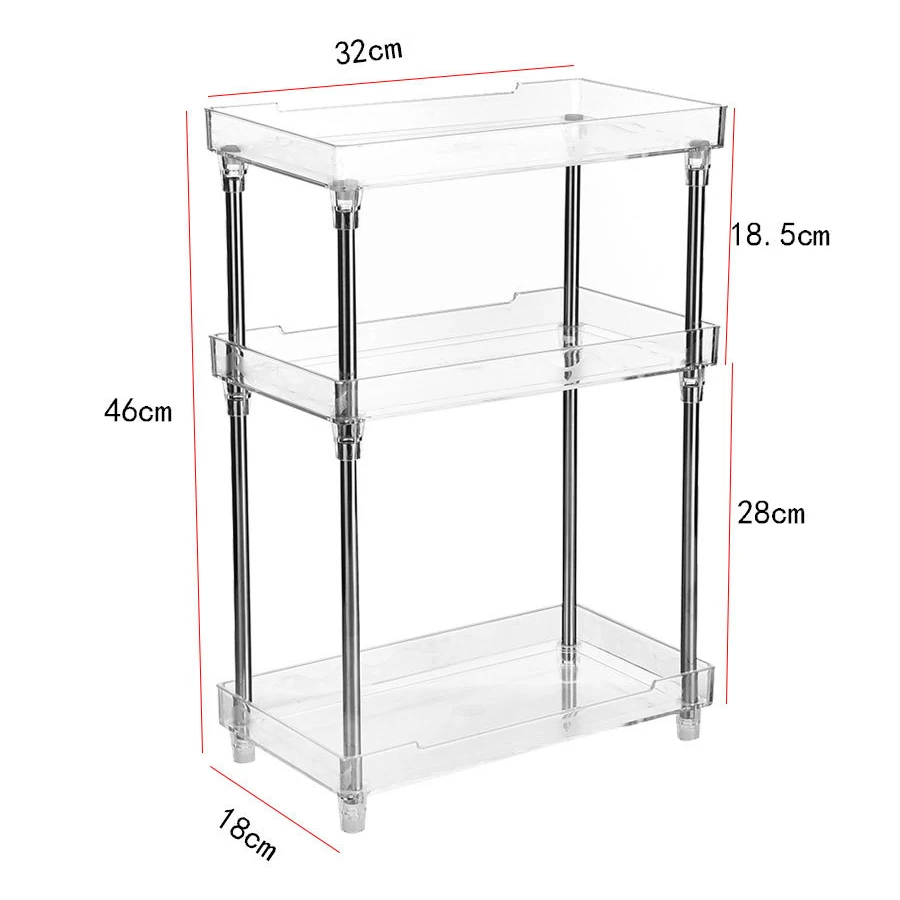 Пластиковая прозрачная стойка для хранения косметики, полка для макияжа, органайзер для кухни и ванной комнаты, настольная подставка для хранения